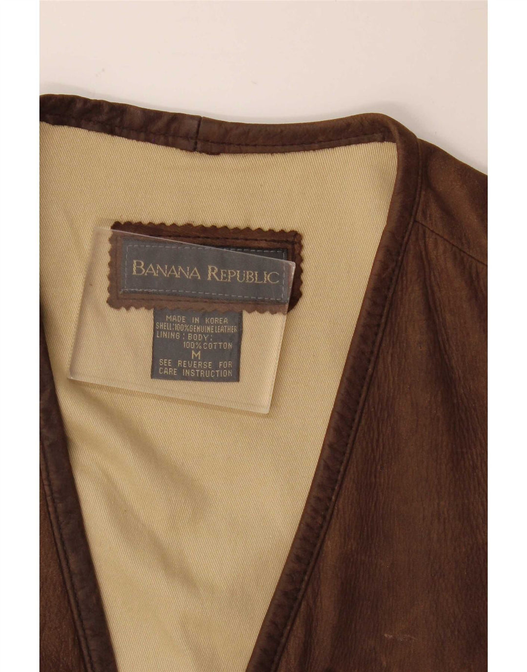 Banana Republic Herren Lederweste UK 38 Mittelbraun