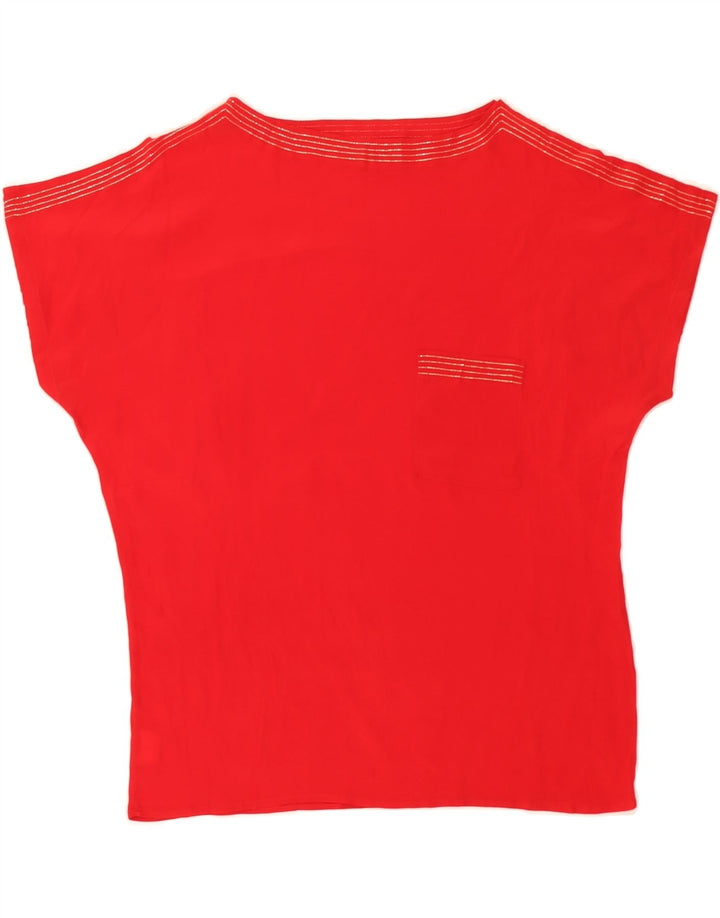 VINTAGE Womens Blouse Top UK 14 Medium Red Vintage Vintage and Second-Hand Vintage from Messina Hembry 
