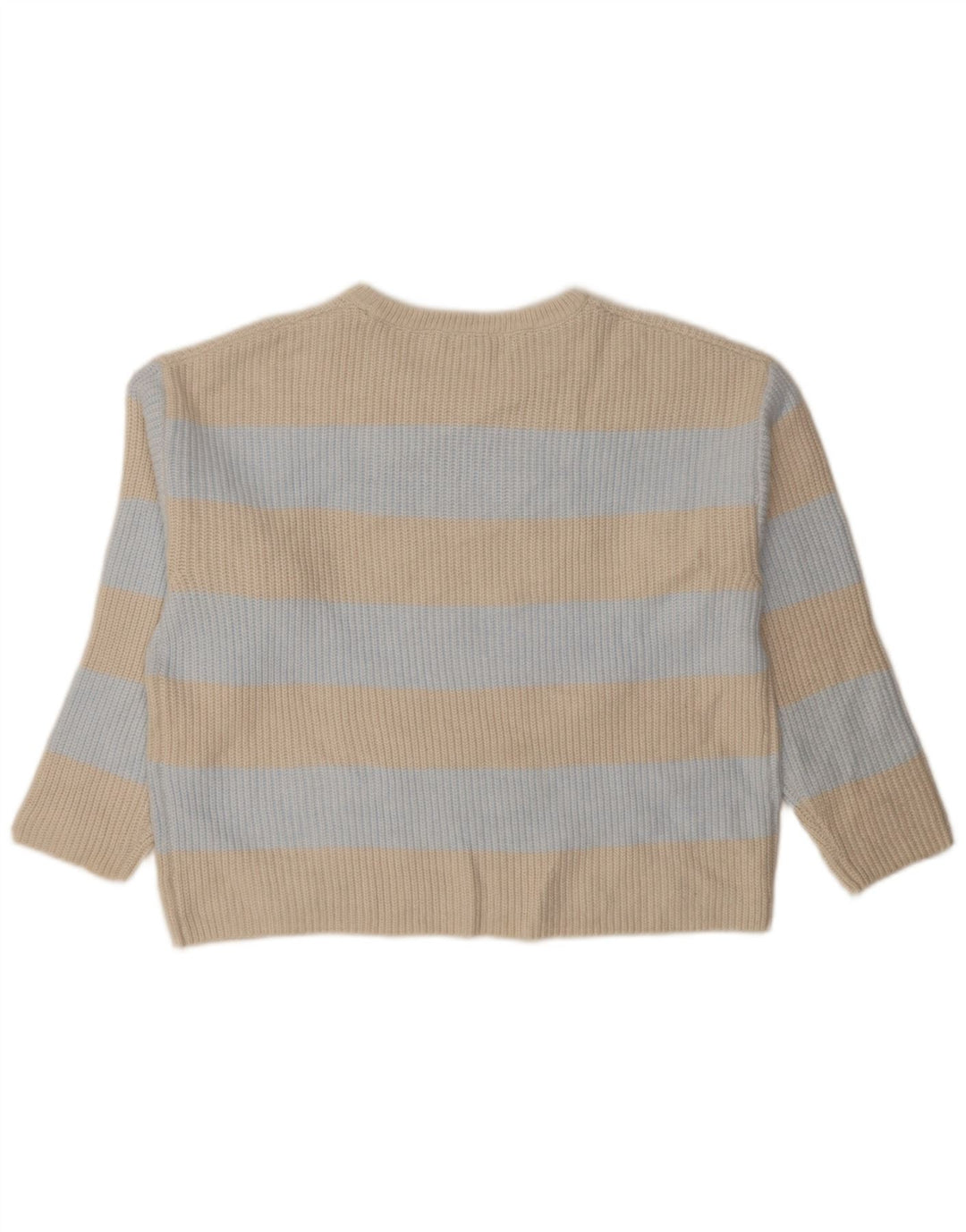 Marks & Spencer Damen-Pullover mit Rundhalsausschnitt, Gr. 14, mittelbeige gestreift