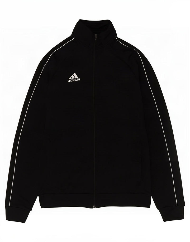 Adidas Herren-Trainingsanzug-Top-Jacke aus mittelschwarzem Polyester