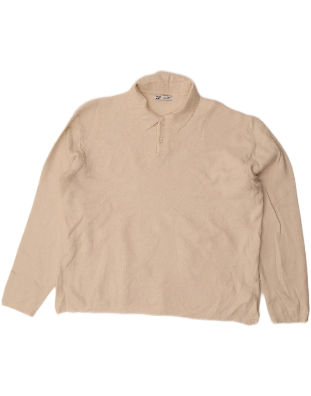 Zara Herren-Pullover mit Rollkragen, Größe L, Weiß