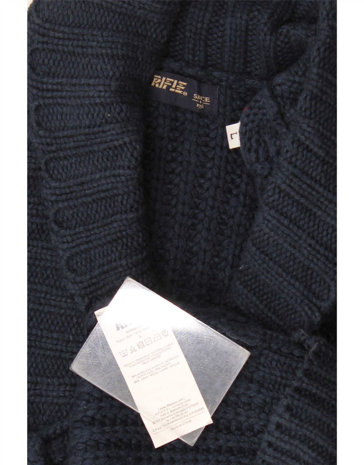 Rifle Herren-Strickjacke, groß, Marineblau, Acryl
