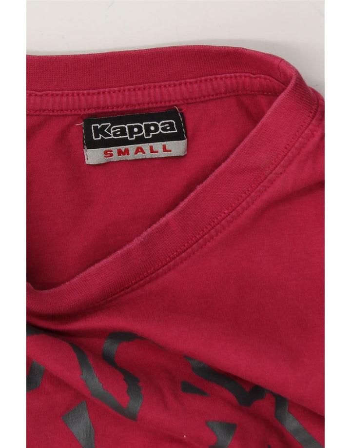KAPPA Womens Graphic Top Long Sleeve UK 10 Small Pink Cotton Vintage Kappa and Second-Hand Kappa from Messina Hembry 