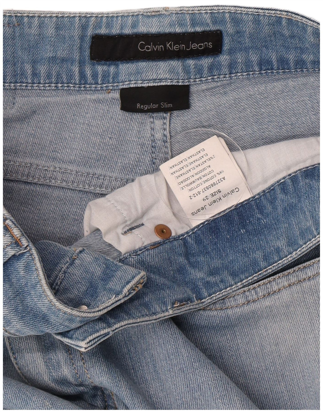Calvin Klein Damen Slim Regular Fit Capri Jeans W29 Mittelblaue Baumwolle