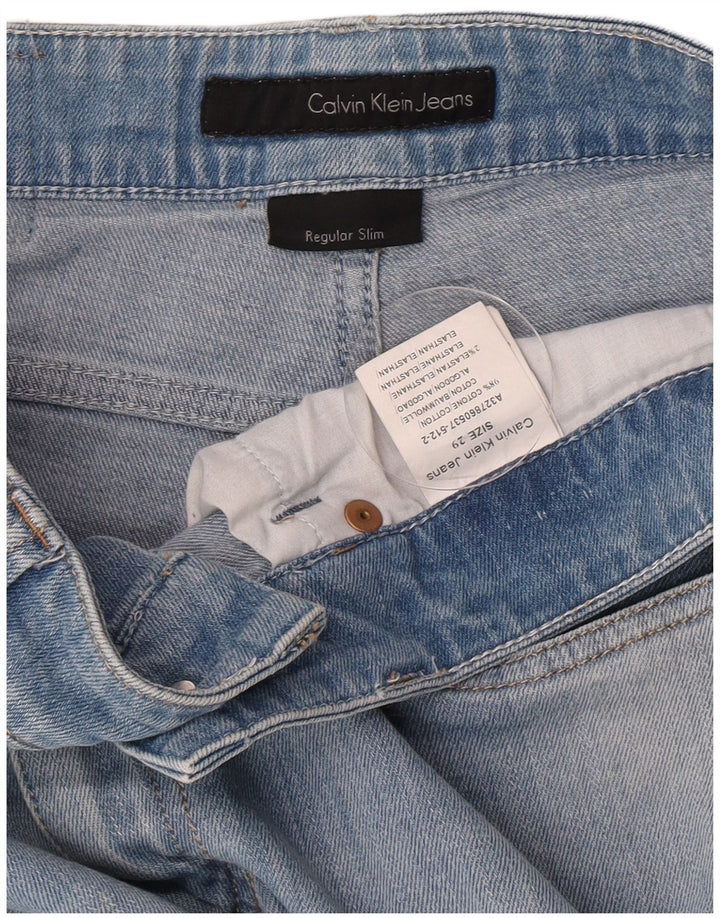 Calvin Klein Damen Slim Regular Fit Capri Jeans W29 Mittelblaue Baumwolle