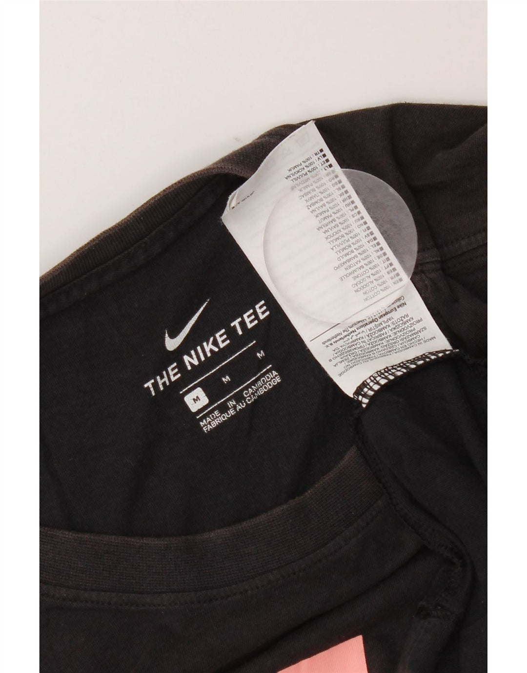 Nike Womens Graphic T-Shirt Top UK 14 Mittelschwarze Baumwolle