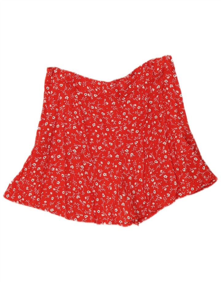 ZARA Damen Skort UK 14 Large Red Floral