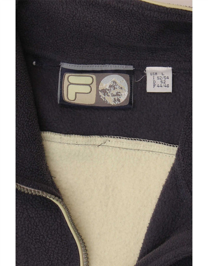 Fila Herren Fleecejacke IT 52/54 Large Marineblau Farbblock