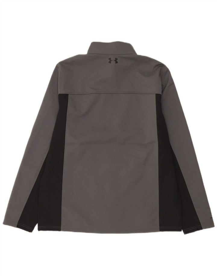 Under Armour Herren-Trainingsanzugoberteil, XL, graues geometrisches Polyester