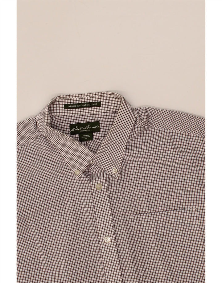 EDDIE BAUER Mens Relaxed Fit Shirt XL Brown Check Cotton Vintage Eddie Bauer and Second-Hand Eddie Bauer from Messina Hembry 