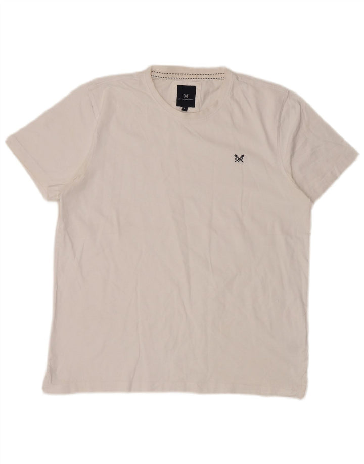 Crew Clothing Herren T-Shirt Top Large Weiß Baumwolle