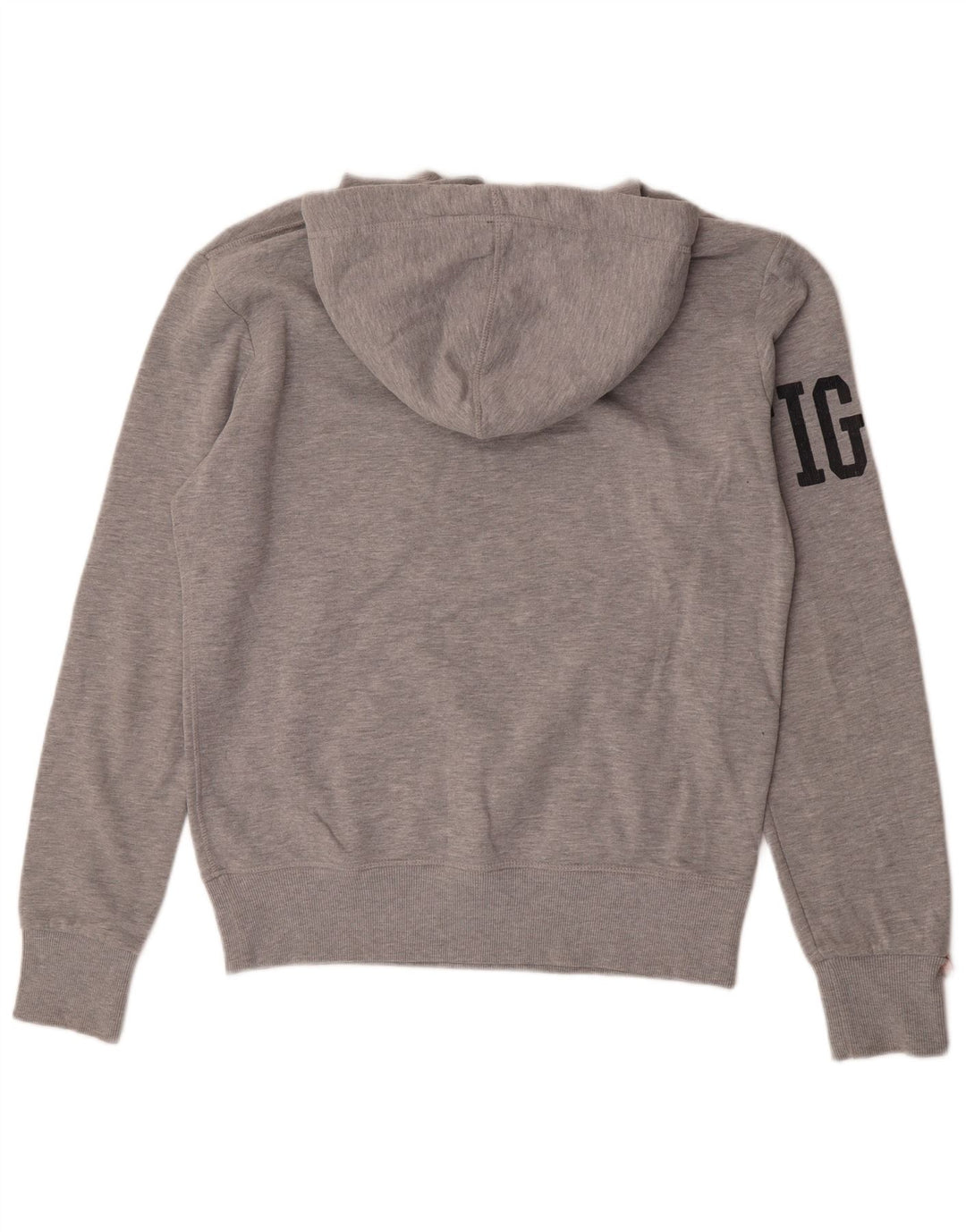 Superdry Herren Grafik-Kapuzenpullover aus mittelgrauer Baumwolle
