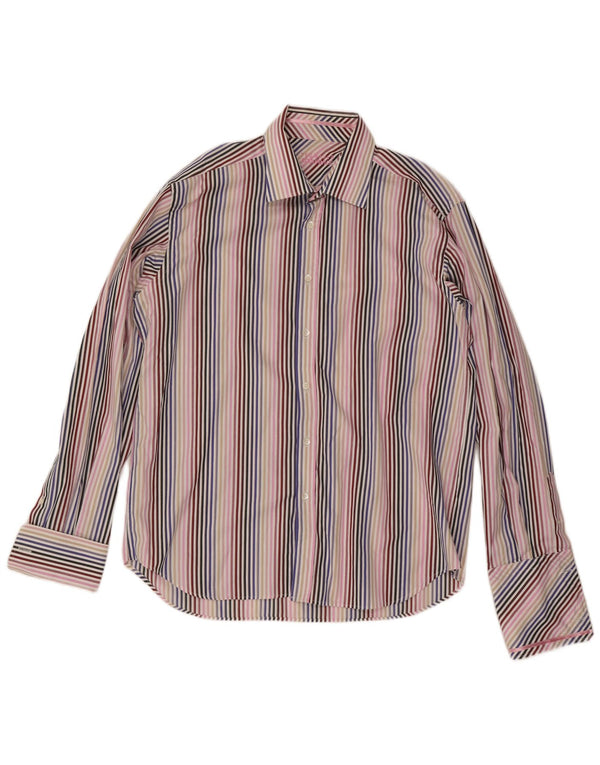 Ted Baker formelles Herrenhemd, Größe 17 1/2 XL, mehrfarbig, gestreift, Baumwolle