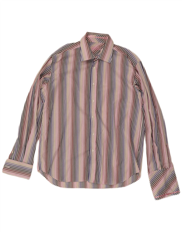 Ted Baker formelles Herrenhemd, Größe 17 1/2 XL, mehrfarbig, gestreift, Baumwolle