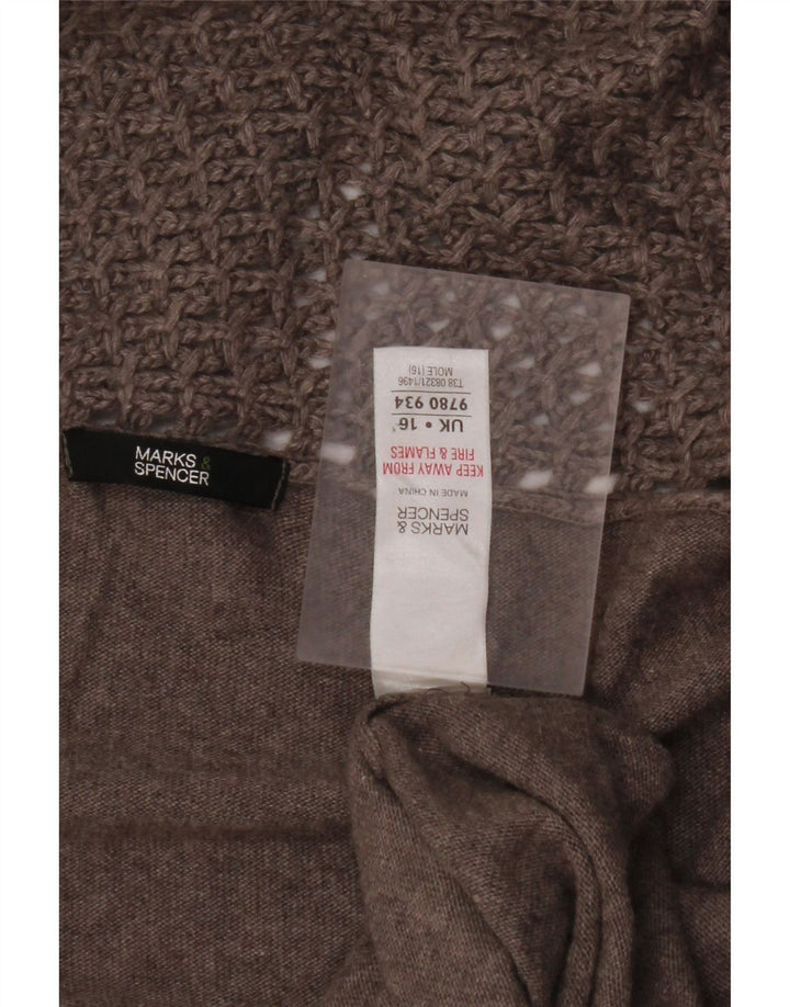 MARKS & SPENCER Damen Asymmetrischer Cardigan-Pullover UK 16 Large Grau