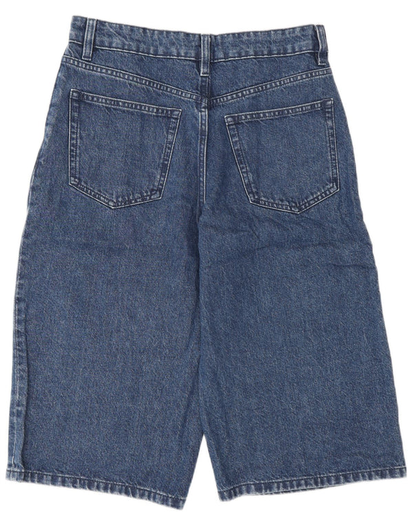 Zara Damen Relaxed Fit Denim High Waist Bermuda Shorts EU 34 2XS W24 Blau