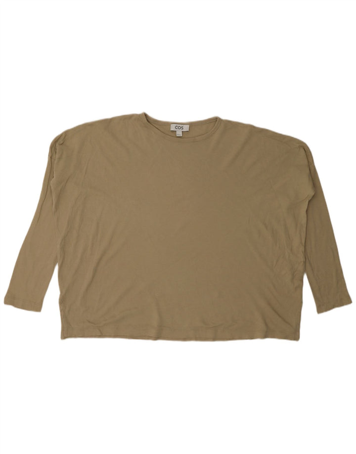 Cos Damen Übergroßes Top Langarm UK 6 XS Beige Baumwolle