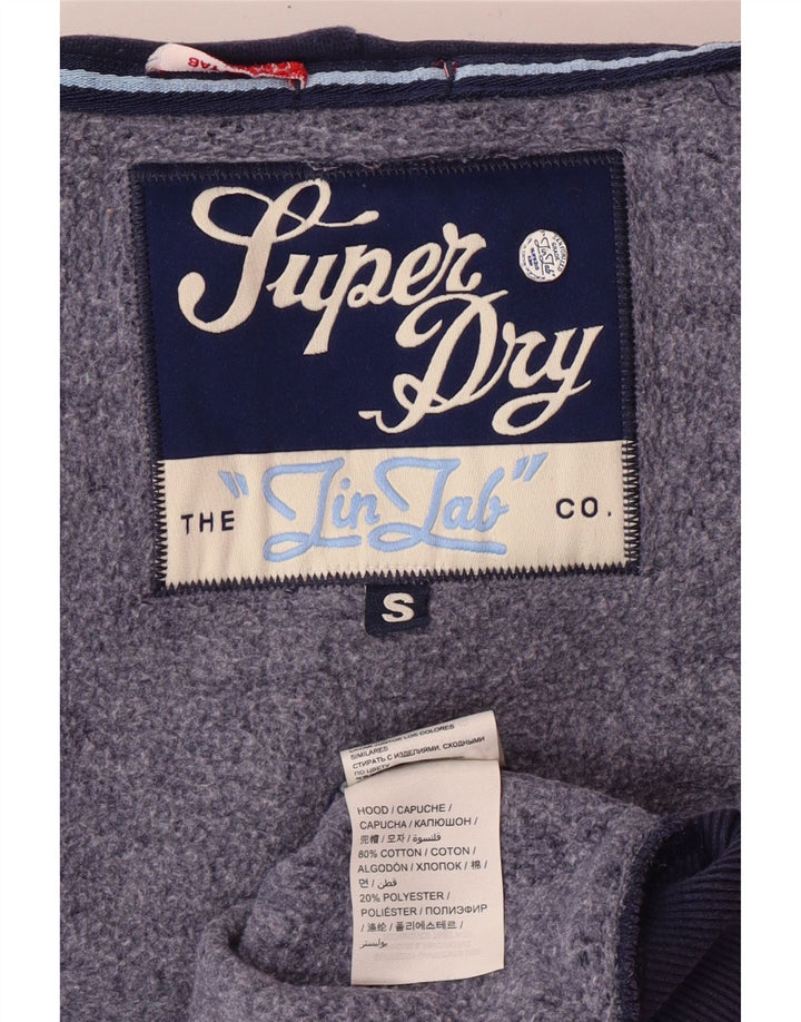 SUPERDRY Damen-Kapuzenpullover mit Grafik, UK 10, Größe S, Marineblau, Baumwolle