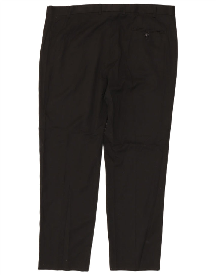 Marks & Spencer Herren-Anzughose, gerade, normal, W42, L33, Schwarz, Polyester