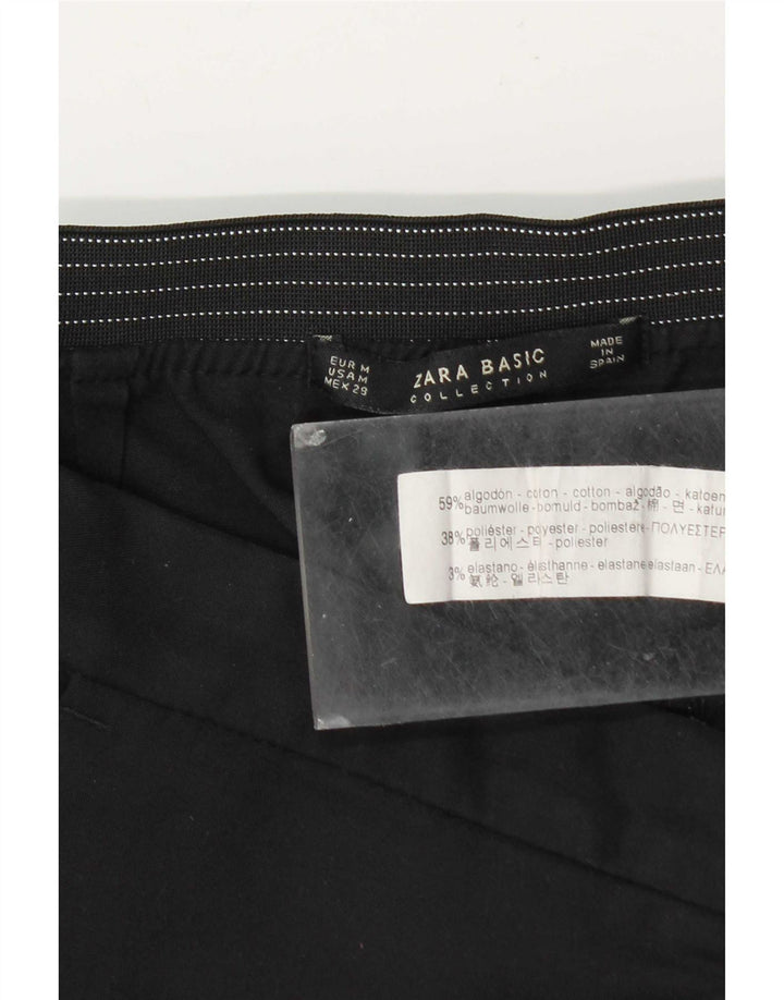Zara Slim Chino-Hose für Damen, mittelgroß, W29, L28, schwarze Baumwolle