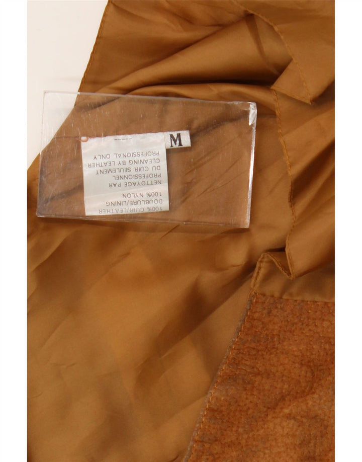 Vintage Damen Weste UK 12 Mittelbraunes Leder
