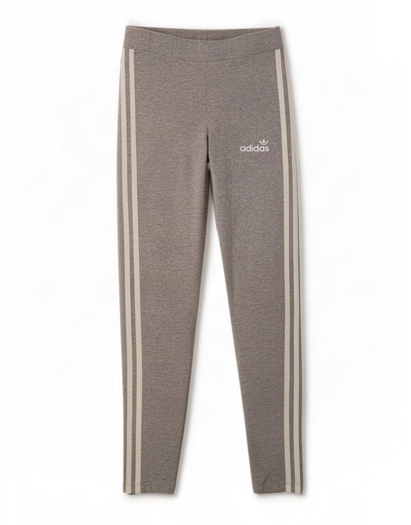 Adidas Damen Leggings UK 10 Small Grau gefleckte Baumwolle