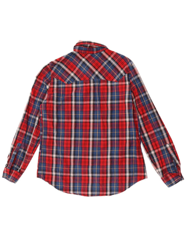 Zara Womens Flannel Shirt UK 14 Medium Red Check