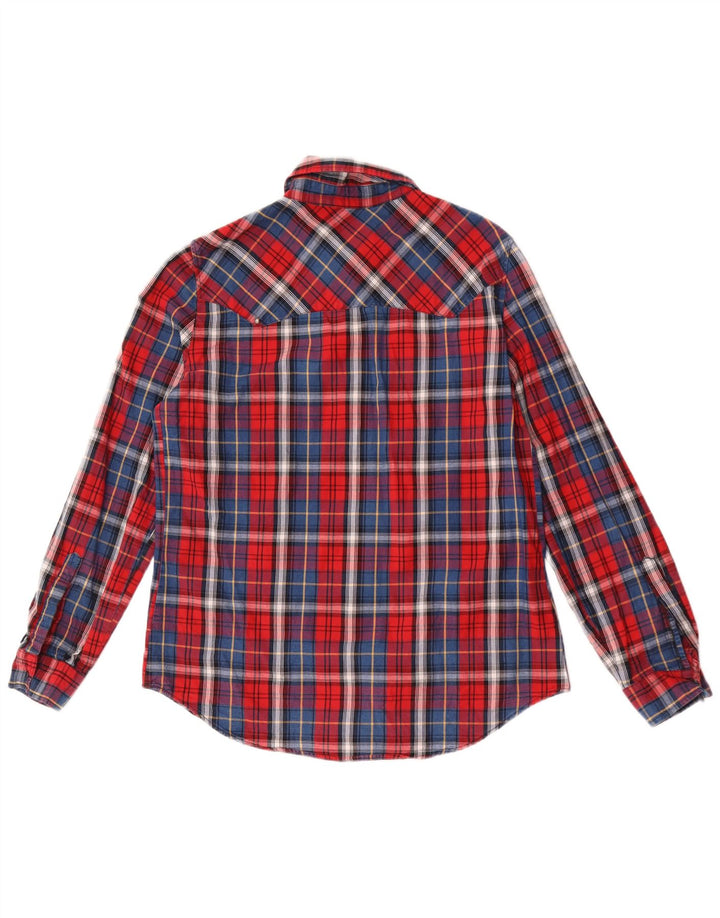 Zara Damen Flanellhemd UK 14 Mittelrot kariert