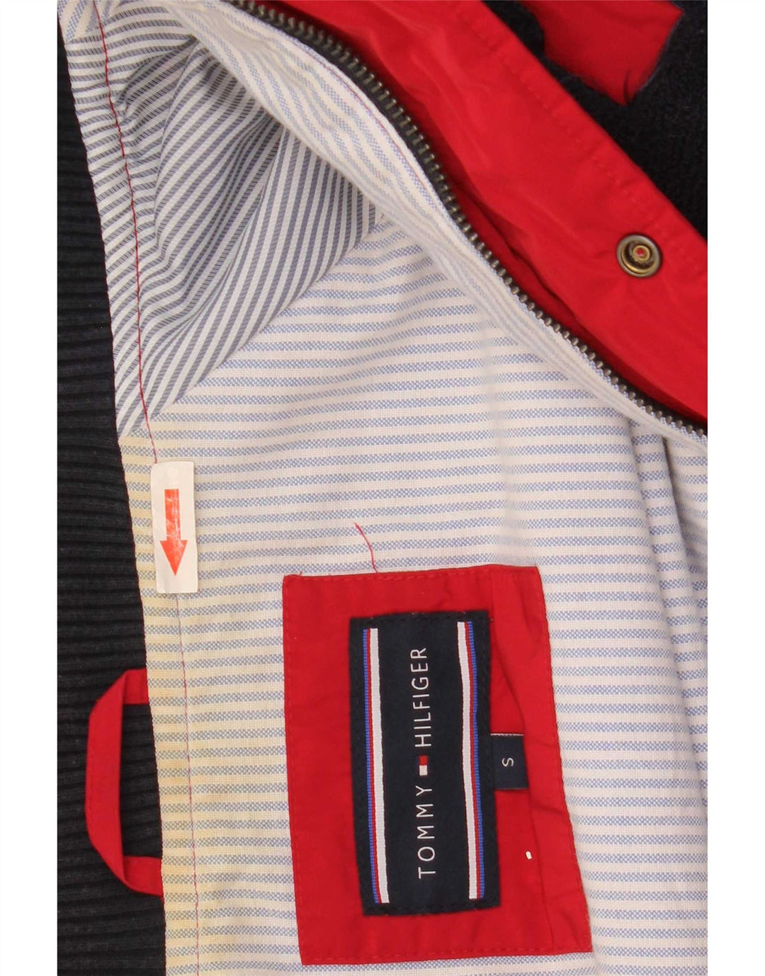 Tommy Hilfiger Herren-Bomberjacke mit Grafik, Größe 36, klein, Rot, Farbblock