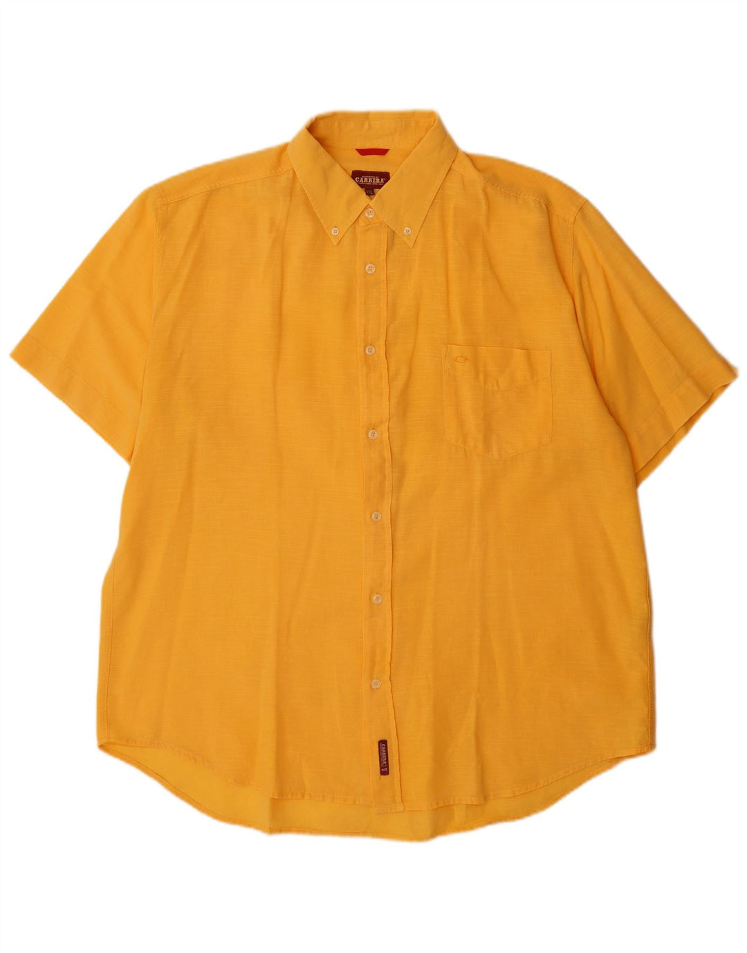 Carrera Herren Kurzarmhemd 2XL Gelb Baumwolle