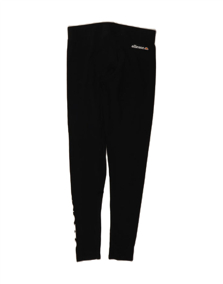 ELLESSE Womens Graphic Leggings UK 8 Small Black Vintage Ellesse and Second-Hand Ellesse from Messina Hembry 