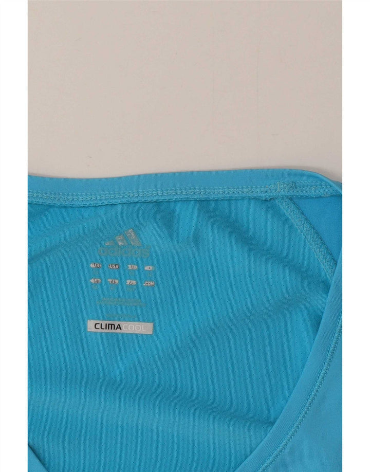 Adidas Damen Climacool T-Shirt Top UK 16 Large Blau