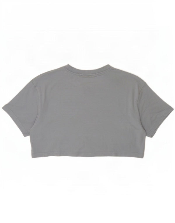 Calvin Klein Jeans Damen Crop Graphic T-Shirt Top UK 10 Small Grau