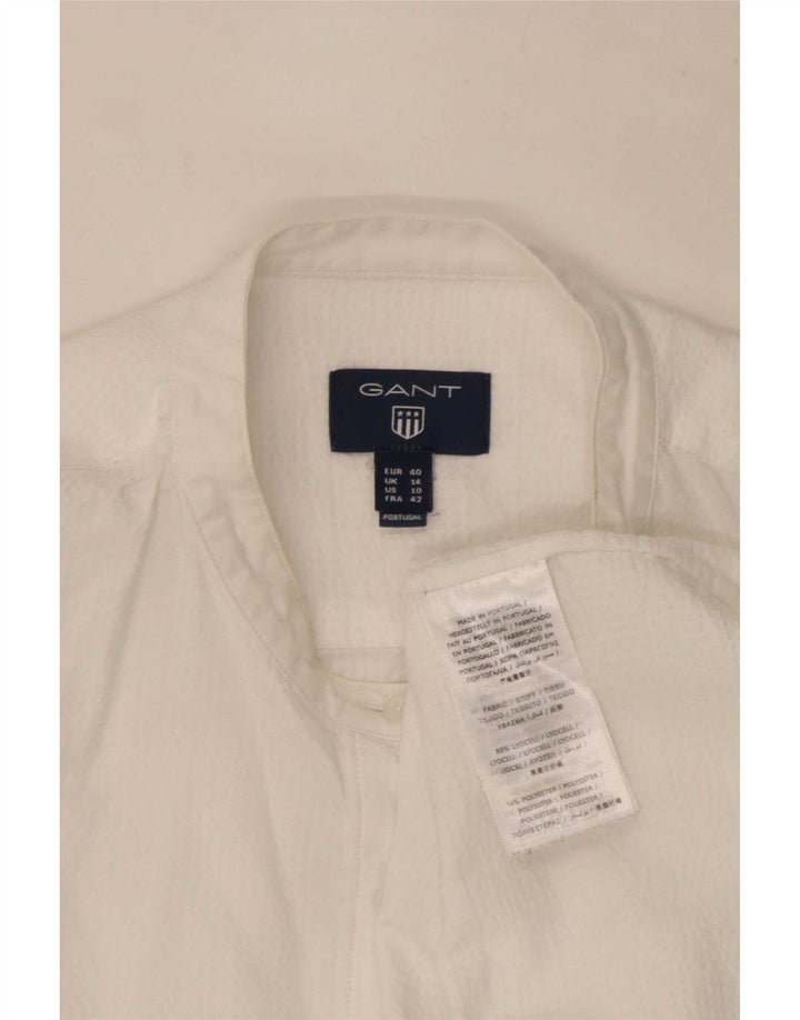 Gant Damen Pullover Shirt UK 14 Large Weiß Lycra