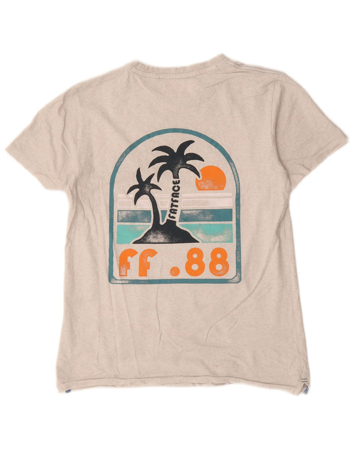 Fat Face Herren-T-Shirt mit Grafik, Größe S, Grau