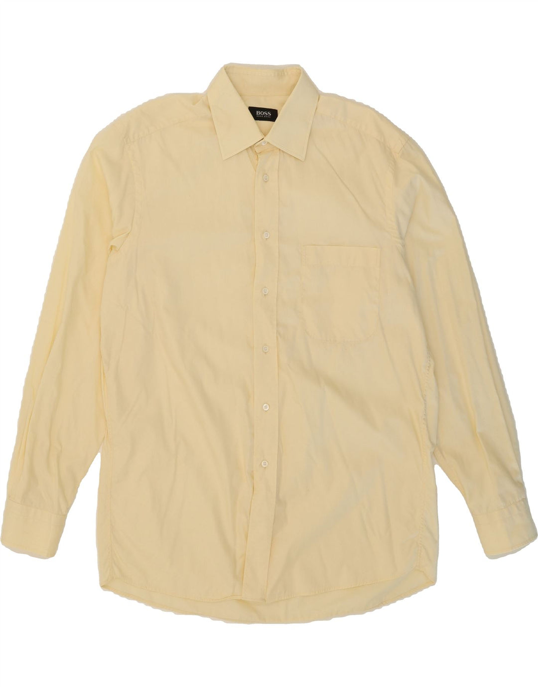 HUGO BOSS Mens Shirt Size 41 16 Large Yellow Cotton Vintage Hugo Boss and Second-Hand Hugo Boss from Messina Hembry 