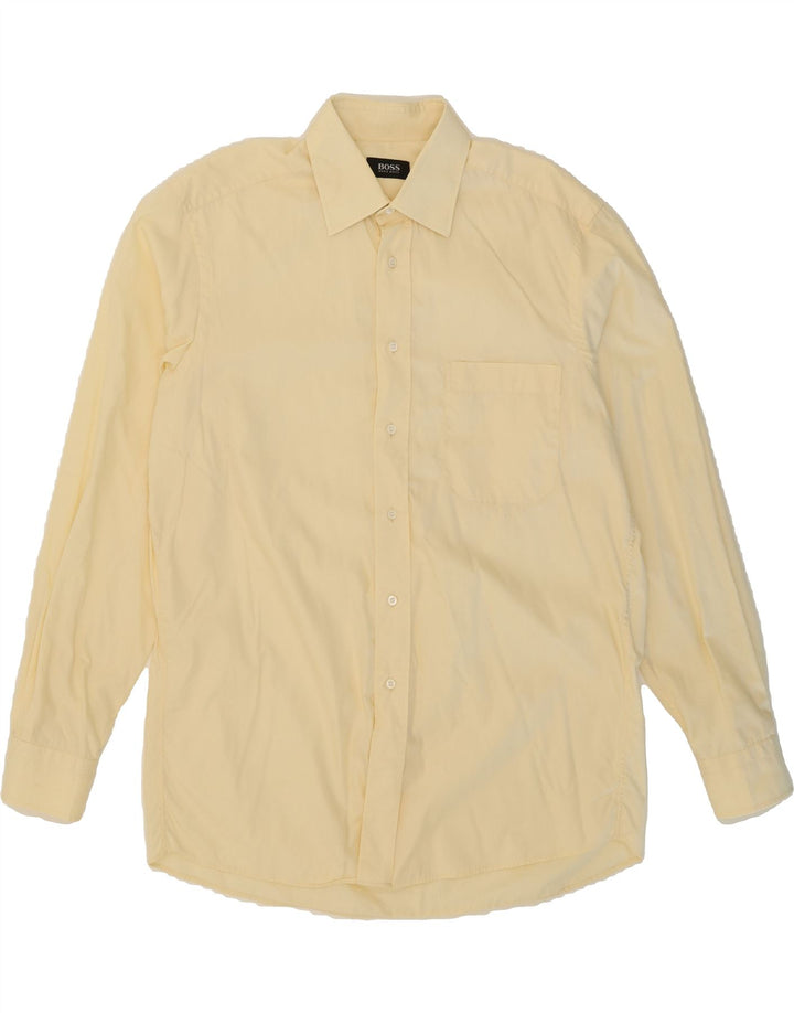 HUGO BOSS Mens Shirt Size 41 16 Large Yellow Cotton Vintage Hugo Boss and Second-Hand Hugo Boss from Messina Hembry 