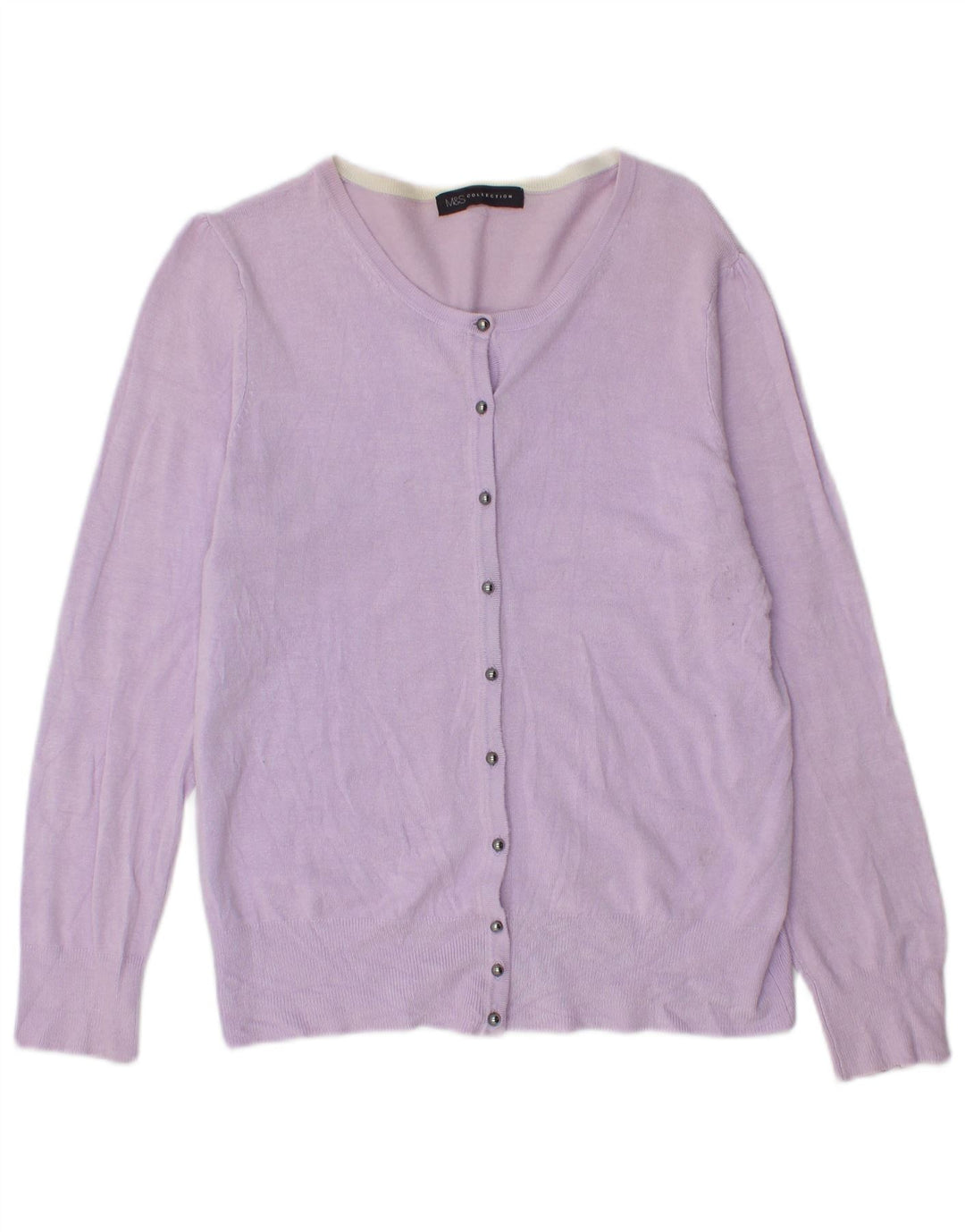 MARKS & SPENCER Damen-Cardigan-Pullover UK 14 Mittellila Viskose