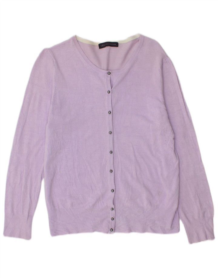 MARKS & SPENCER Damen-Cardigan-Pullover UK 14 Mittellila Viskose