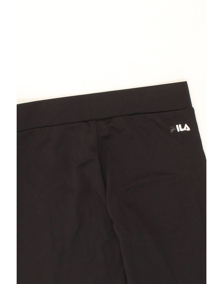 FILA Womens Graphic Leggings UK 8 Small Black Polyester Vintage Fila and Second-Hand Fila from Messina Hembry 