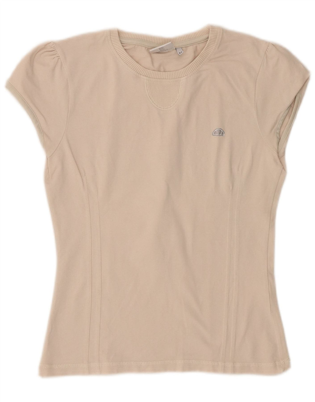 Ellesse Damen T-Shirt Top UK 12 Medium Off White