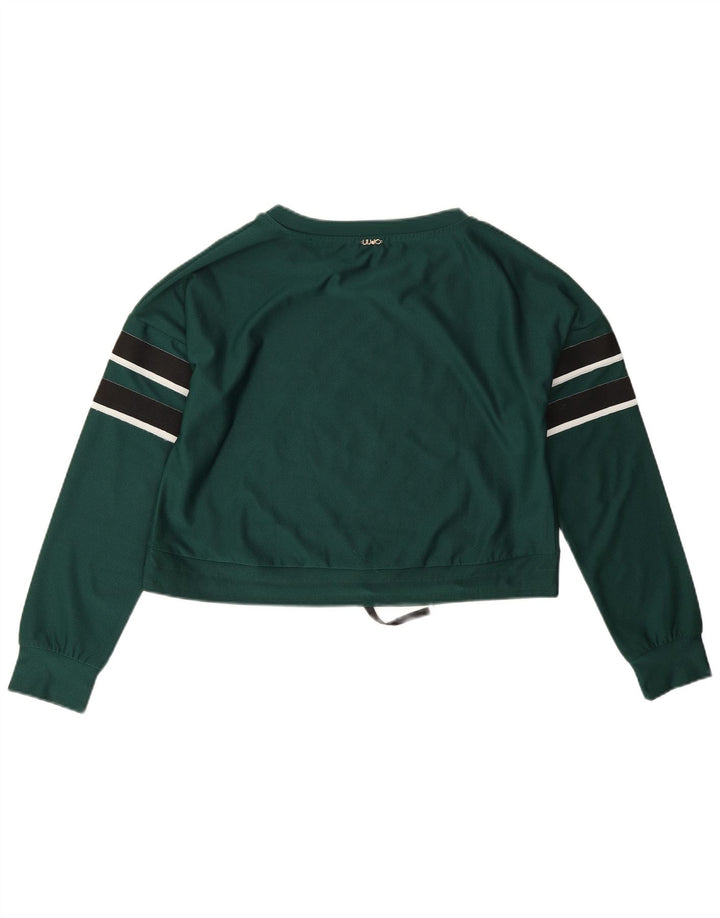 Liu Jo Damen Übergroßer Grafik-Sweatshirt-Pullover UK 10 Small Grün