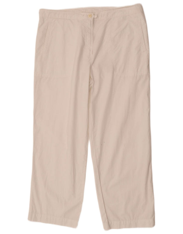Marks & Spencer Damen Gerade Chinohose UK 14 Large W34 L26 Weiß
