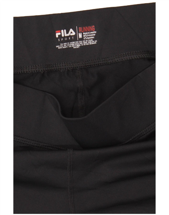 Fila Damen Leggings UK 14 Medium Schwarz Polyester