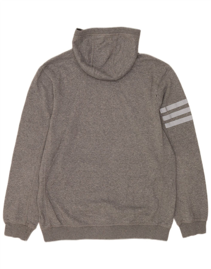 Adidas Herren Kapuzenpullover Mittelgrau gefleckte Baumwolle