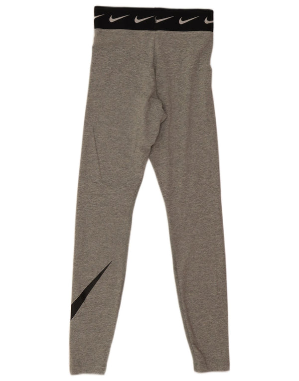 Nike Womens Graphic Leggings UK 4 XS Graue Baumwolle