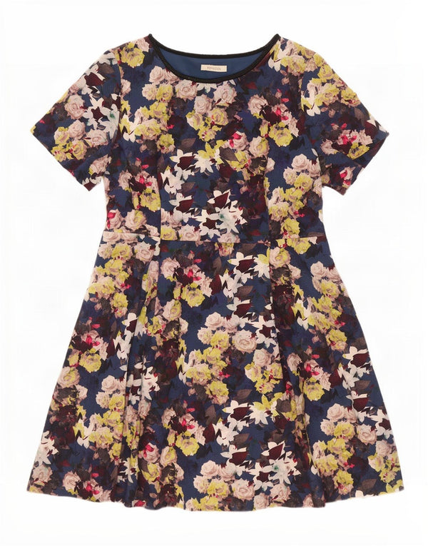 Monsoon A-Linien-Kleid für Damen, UK 18, XL, blau, geblümt, Baumwolle