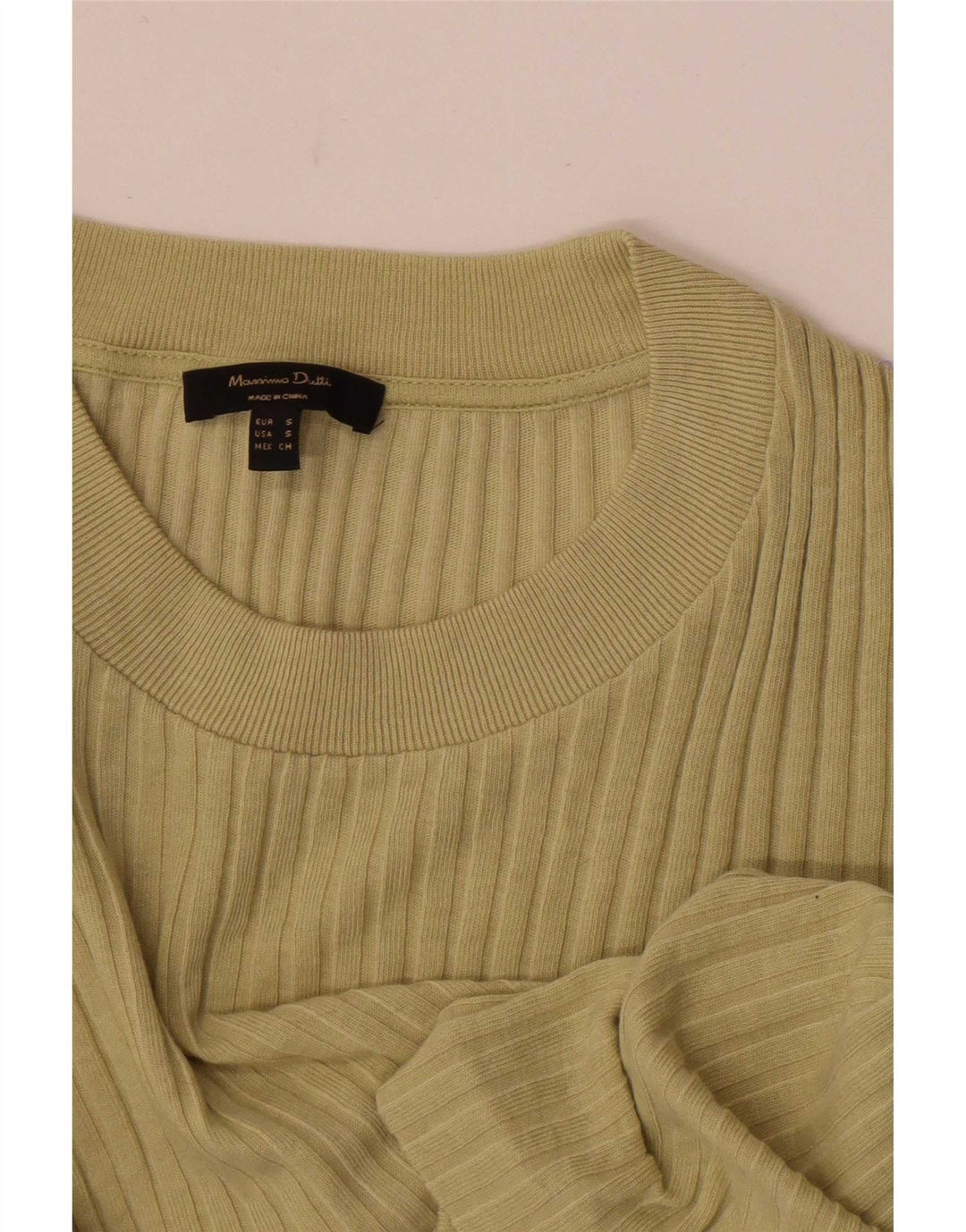 Massimo Dutti Damen Top Langarm UK 8 Small Khaki