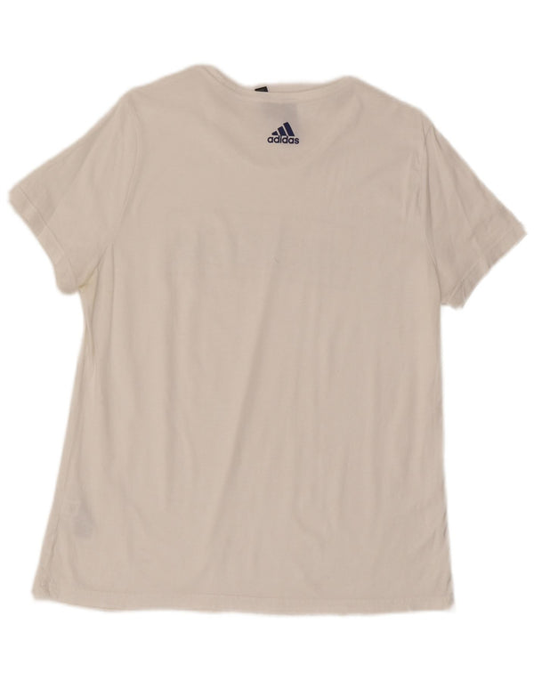 Adidas Damen Grafik T-Shirt Top UK 20/22 XL Weiße Baumwolle