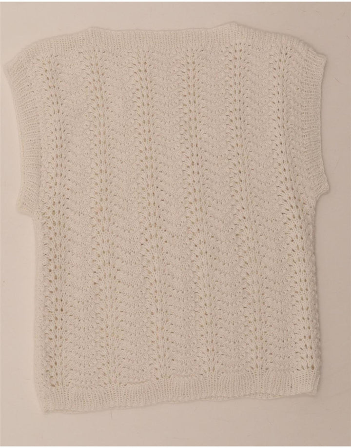 VINTAGE Womens Vest Tank Top UK 10 Small White Vintage Vintage and Second-Hand Vintage from Messina Hembry 